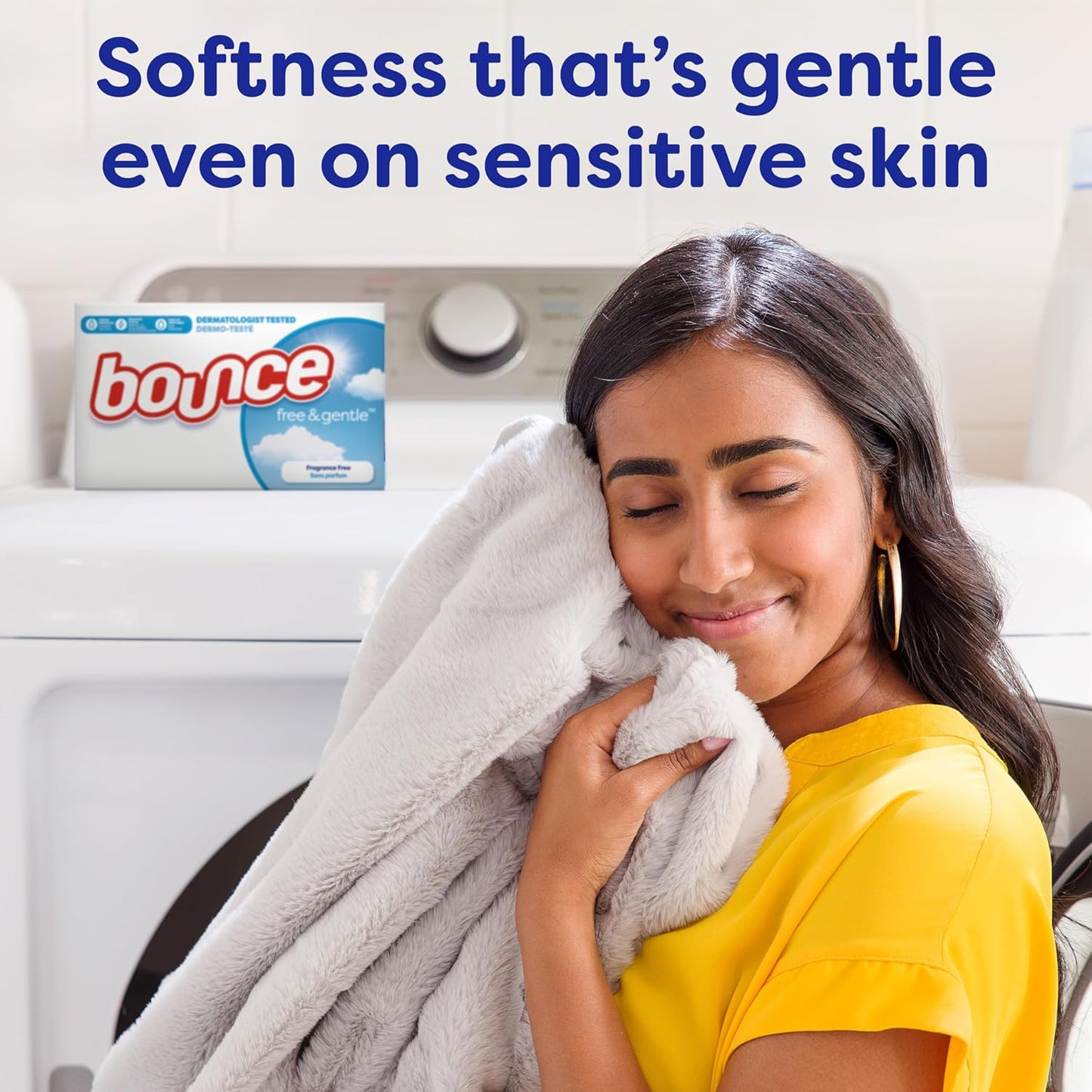 Bounce Free & Gentle Dryer Sheets for Sensitive Skin – Hypoallergenic Laundry Softener for Mindful Self-Care Routines
