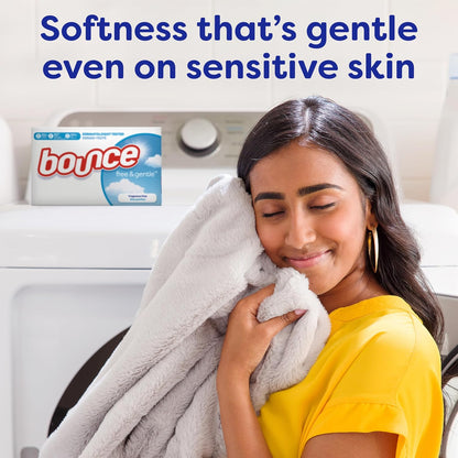 Bounce Free & Gentle Dryer Sheets for Sensitive Skin – Hypoallergenic Laundry Softener for Mindful Self-Care Routines