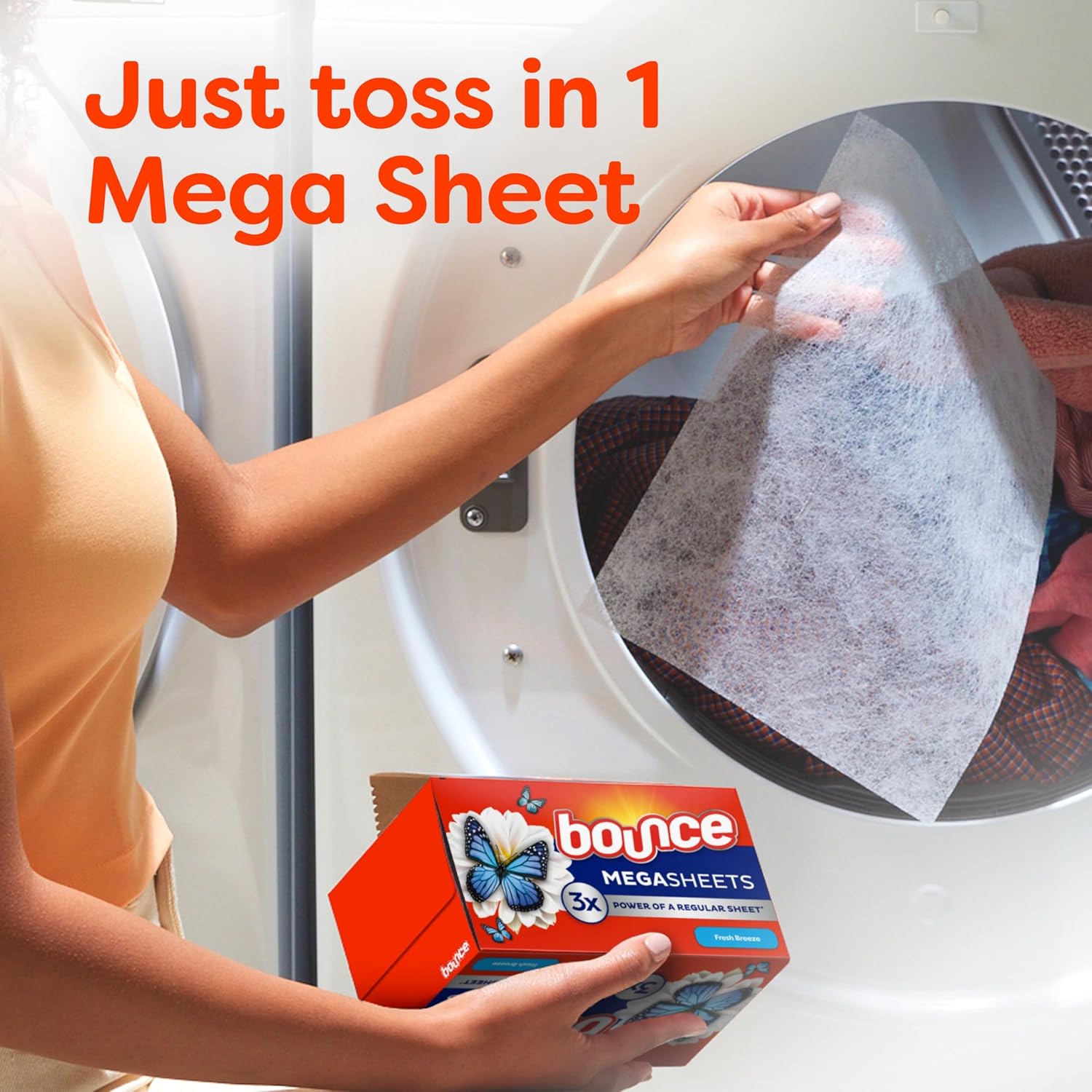 Bounce Mega Dryer Sheets for Family Linen Closet – Static-Free School Uniforms and Pajamas Ready Every Morning