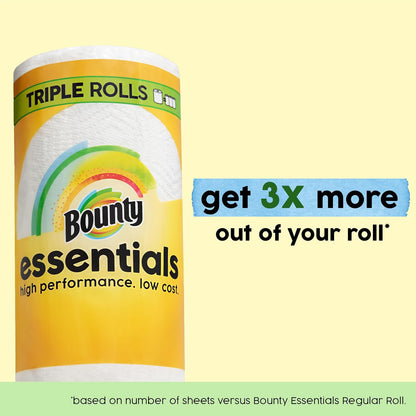Bounty Essentials Select-A-Size Paper Towels – Clean White Sheets for Uncluttered Kitchens, 6 Pack