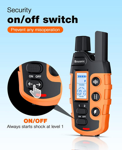 Bousnic Waterproof Dog Training e Collar - Gift for Hunters Campers and Outdoor Dog Lovers