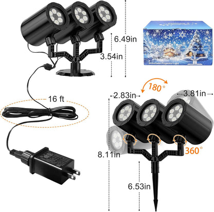 [Brand] 360° Rotating Snowfall Light – Indoor Christmas Aesthetic for Home Interiors