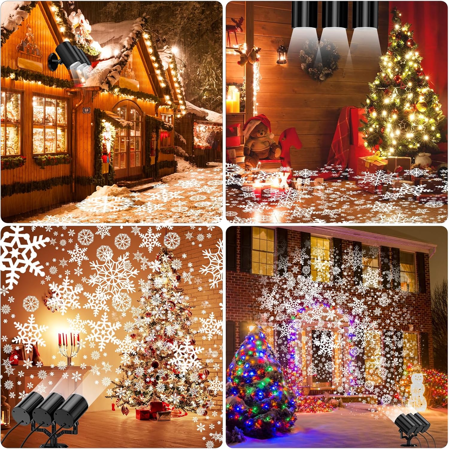 [Brand] 360° Rotating Snowfall Light – Indoor Christmas Aesthetic for Home Interiors