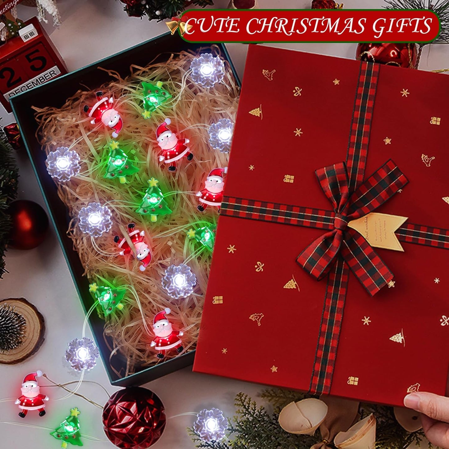 [BRAND] Battery-Operated Holiday Lights 10FT with Remote & Timer – Thoughtful Christmas Present for Mom, Hostess, and Coworkers