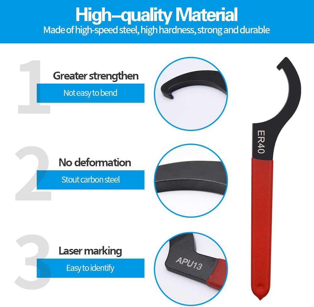 [Brand] C-Shape Shock Spanner Hook Wrench Kit – High-Speed Steel Grip to Prevent Stripped Fasteners