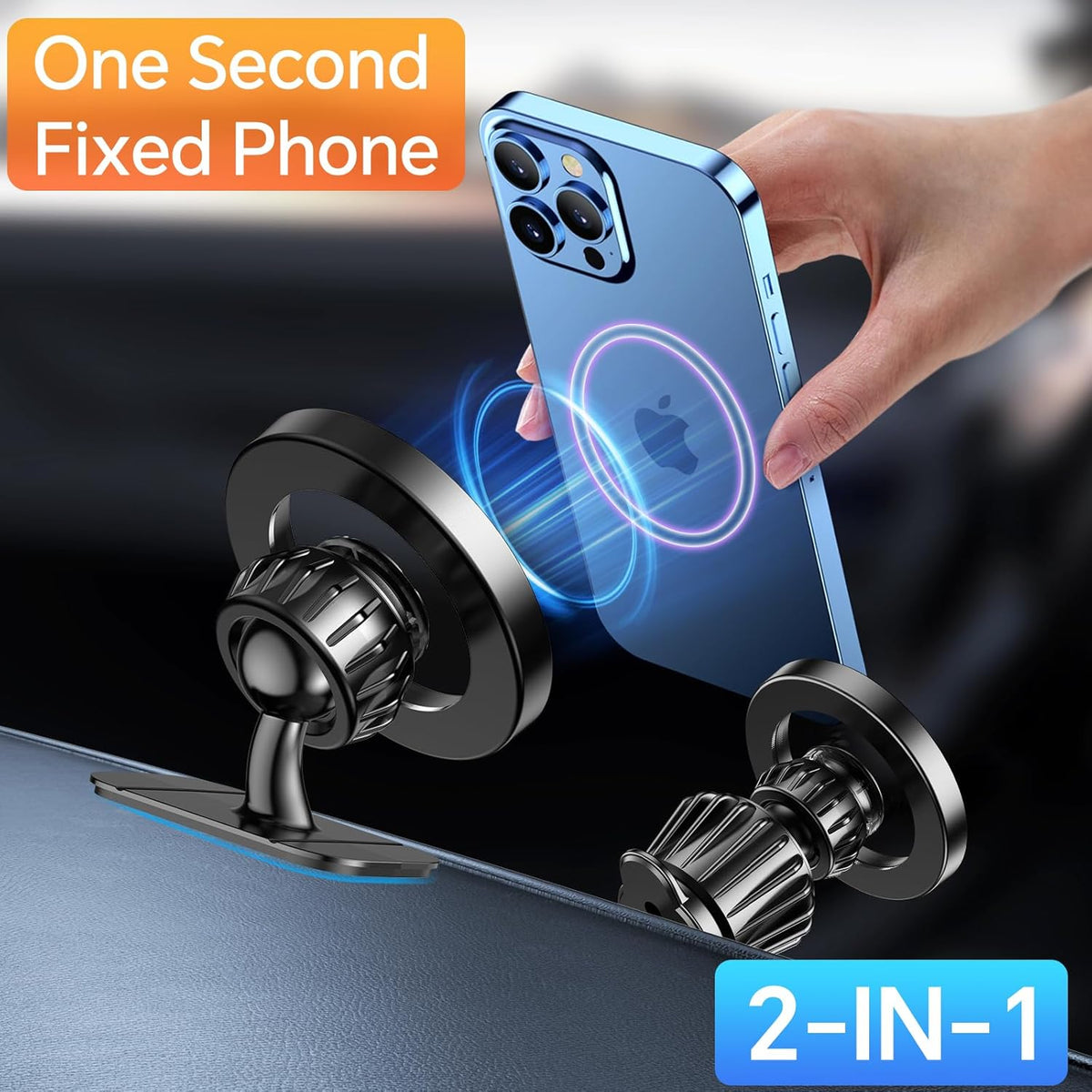 [Brand] MagSafe Car Mount - Hands-Free GPS Navigation Phone Holder for Daily Commuters, 360° Swivel Portrait Landscape