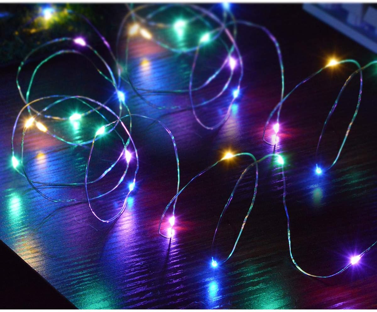 [Brand] Mini LED String Lights – Cozy Living Room Aesthetic Accent, Battery Powered Copper Wire Set of 4