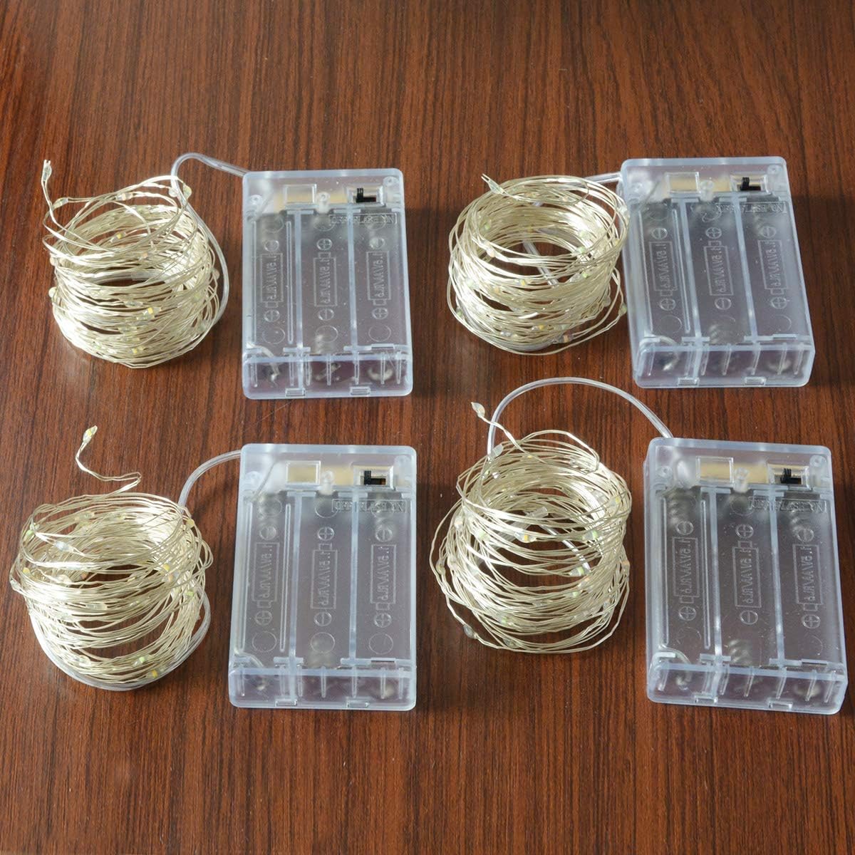 [Brand] Mini LED String Lights – Cozy Living Room Aesthetic Accent, Battery Powered Copper Wire Set of 4
