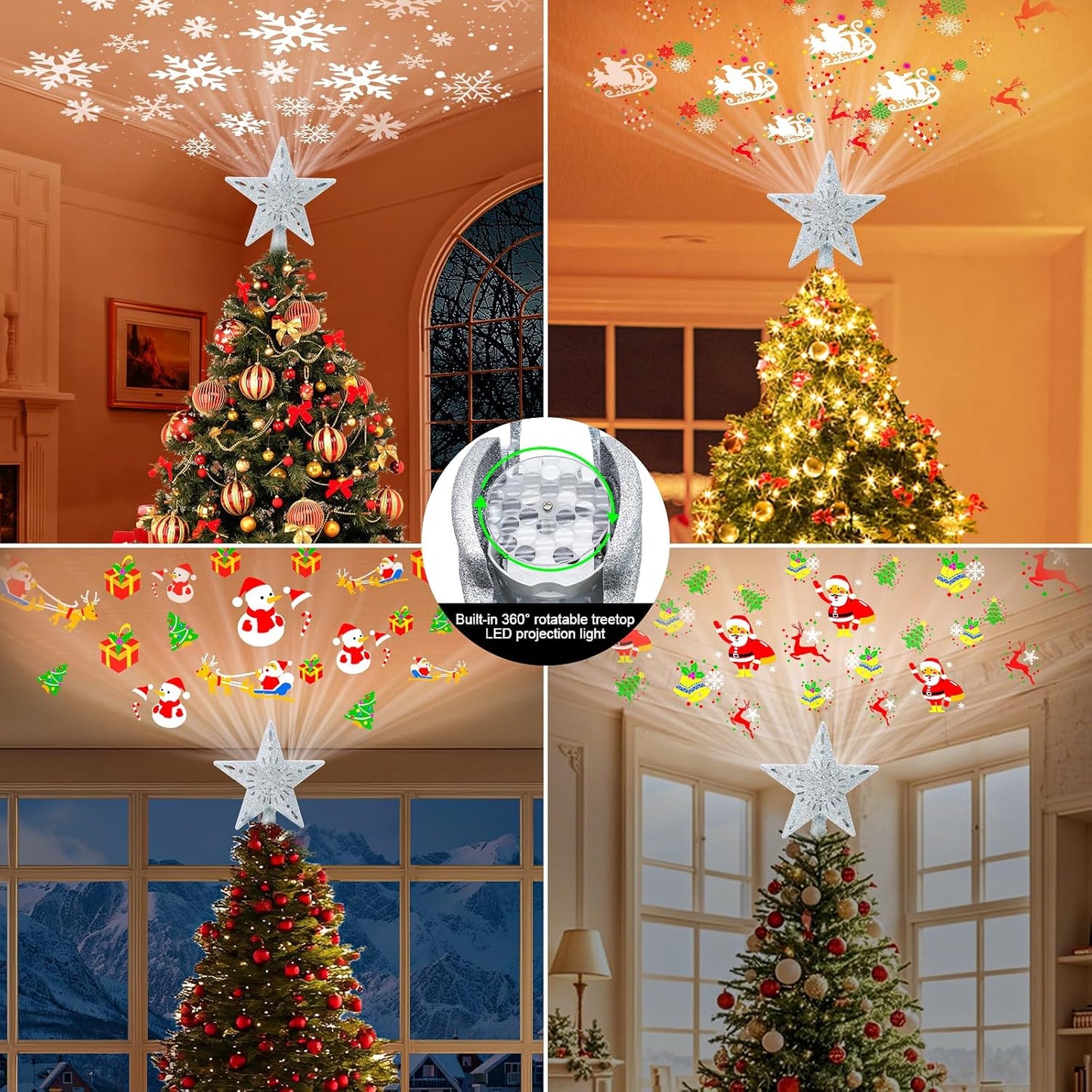 [Brand Name] Star Tree Topper with Light Show – Thoughtful Christmas Gift for Her, Housewarming Present with Built-In LED Projector