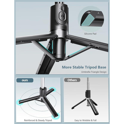 [Brand] Slim Stainless Steel Phone Tripod Collapsing to 8.3 Inches – One Tool Replaces Three Bulky Items