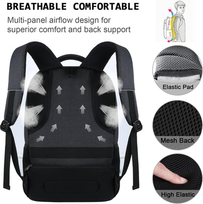 breathable airflow back panel with multi-panel ventilated padding and adjustable shoulder straps