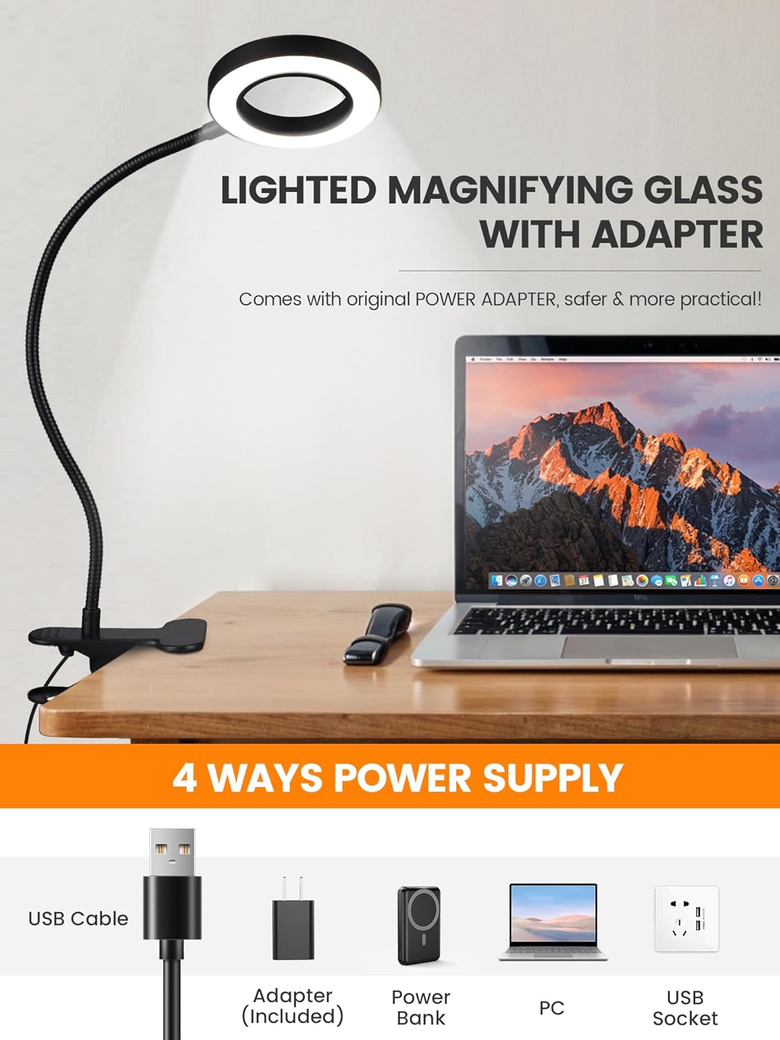 Brightech ViewMax – Heartfelt Grandparent Gift Idea, Hands-Free Magnifier with Light for Hobbyists