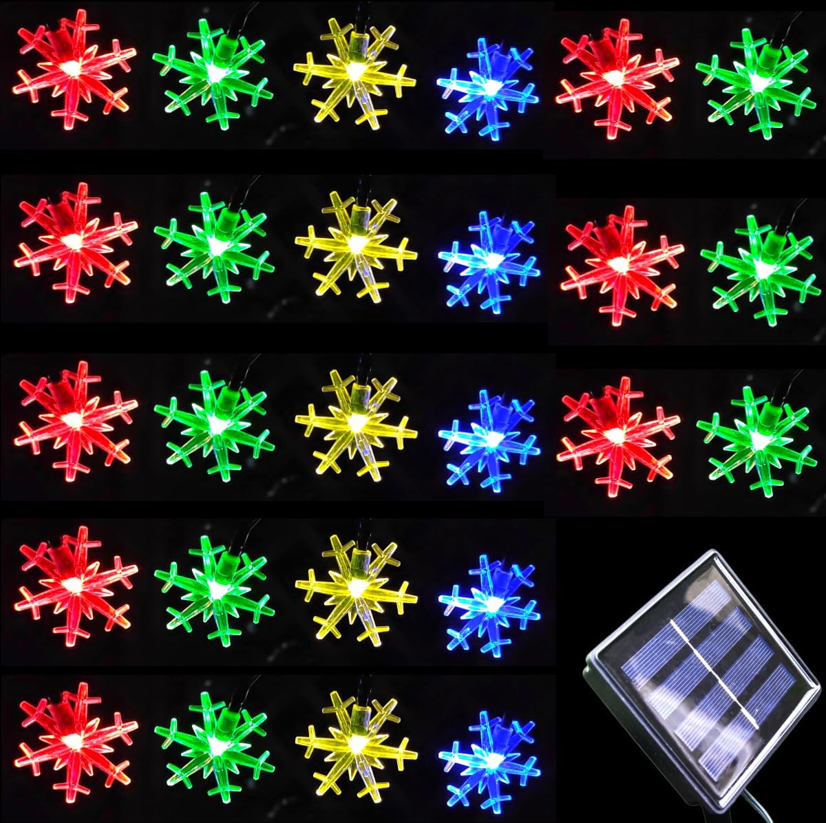 Brightever Solar Snowflake String Lights 20 Ft 30 LED – Clean White Glow for Uncluttered Spaces and Intentional Home Styling