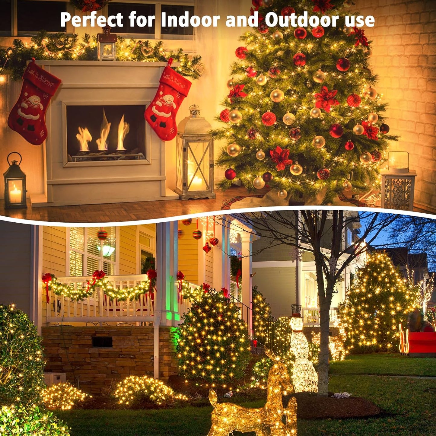 Brightever String Lights – Living Room Aesthetic & Mantel Decor, 16.4FT Battery Powered Twinkle Lights Warm White 2 Pack