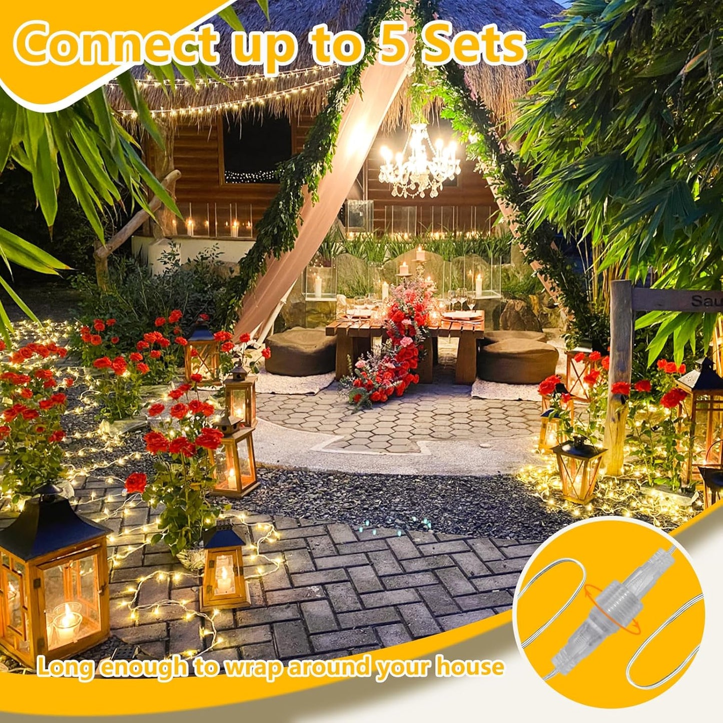 Brightown 240LED String Lights for Bedroom, Living Room & Reading Nook – 88ft Clear Wire Warm White Fairy Lights with Timer