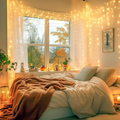 Brightown 240LED String Lights for Bedroom, Living Room & Reading Nook – 88ft Clear Wire Warm White Fairy Lights with Timer