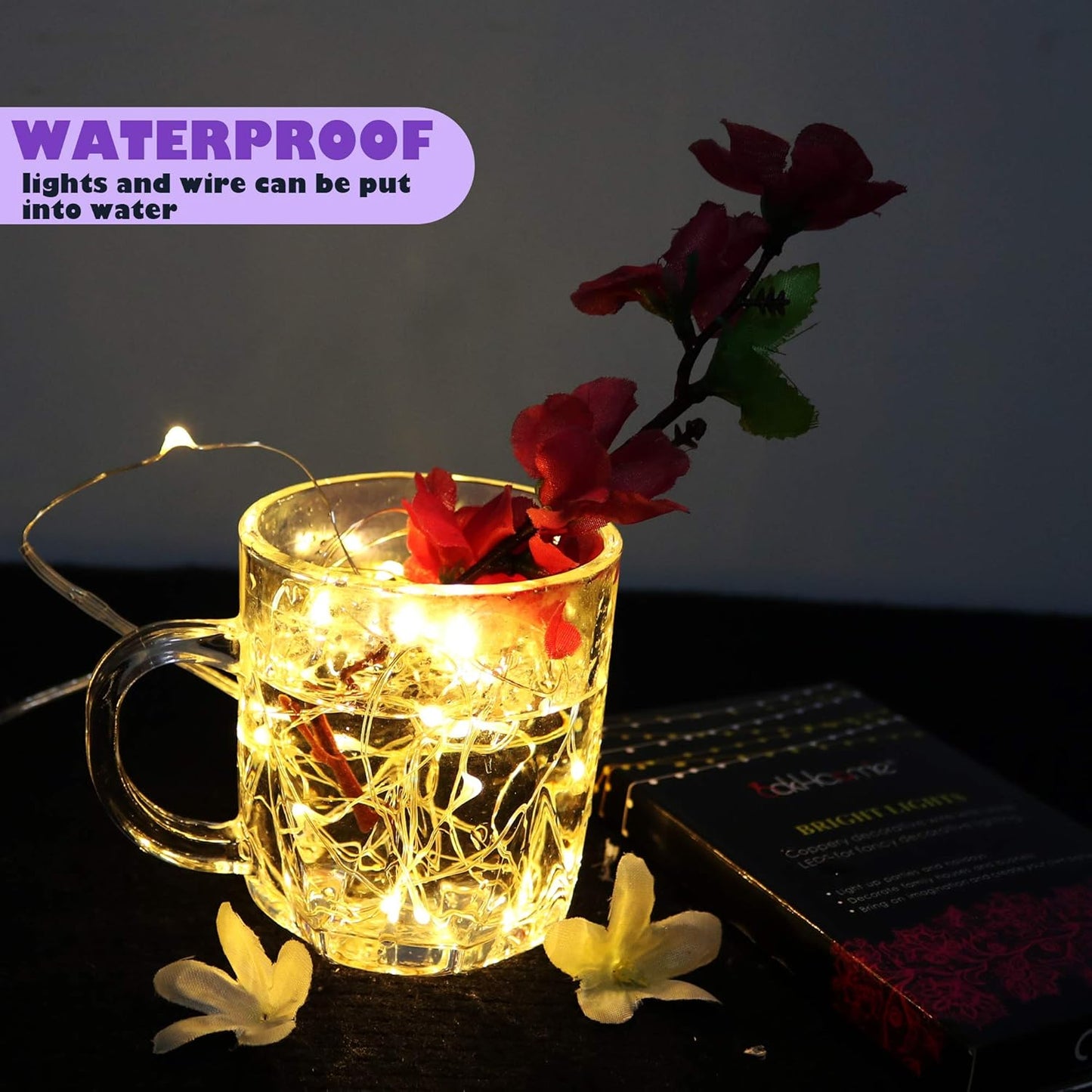 Brightown Battery Operated Fairy Lights – Living Room Shelf Accent Lighting in Warm White