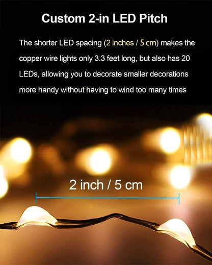 Brightown Fairy Lights Battery Operated – 3.3ft Starry String Lights 20 Pack for Ambient Bedroom Decor and Living Room Centerpiece Styling, Cool White