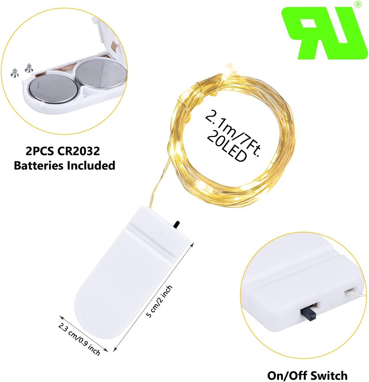 Brightown Fairy Lights – Minimalist Bedroom Accent, Barely-There Silver Wire and Soft Warm White LED for Clutter-Free Styling