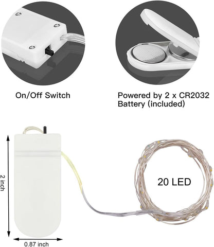 Brightown Mini Fairy Lights Battery Operated – 6.6ft 20 LED Indoor String Lights for Moody Living Room Ambiance and Rustic Home Styling