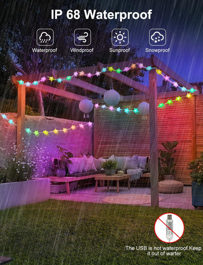 Brightown Smart Star Fairy Lights 33ft – Child Safe Shatterproof Acrylic Nursery Night Light Alternative, App and Remote Controlled Kids Bedroom Decor