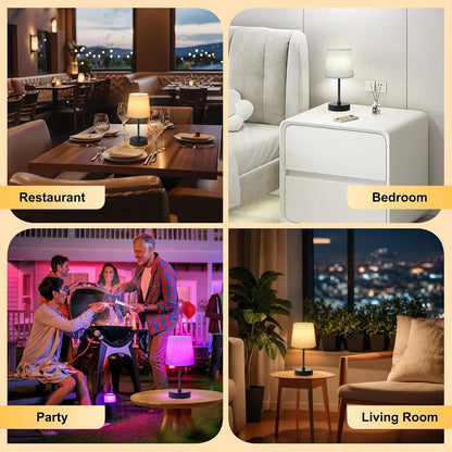 BRIGHTY — Flameless Cordless Table Lamp for Homes with Kids and Pets, Cool-to-Touch LED Night Light