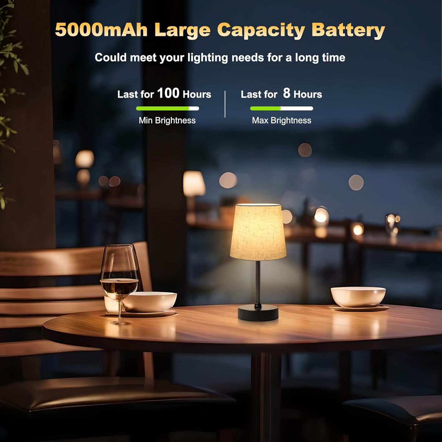 BRIGHTY — Flameless Cordless Table Lamp for Homes with Kids and Pets, Cool-to-Touch LED Night Light