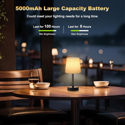 BRIGHTY — Flameless Cordless Table Lamp for Homes with Kids and Pets, Cool-to-Touch LED Night Light