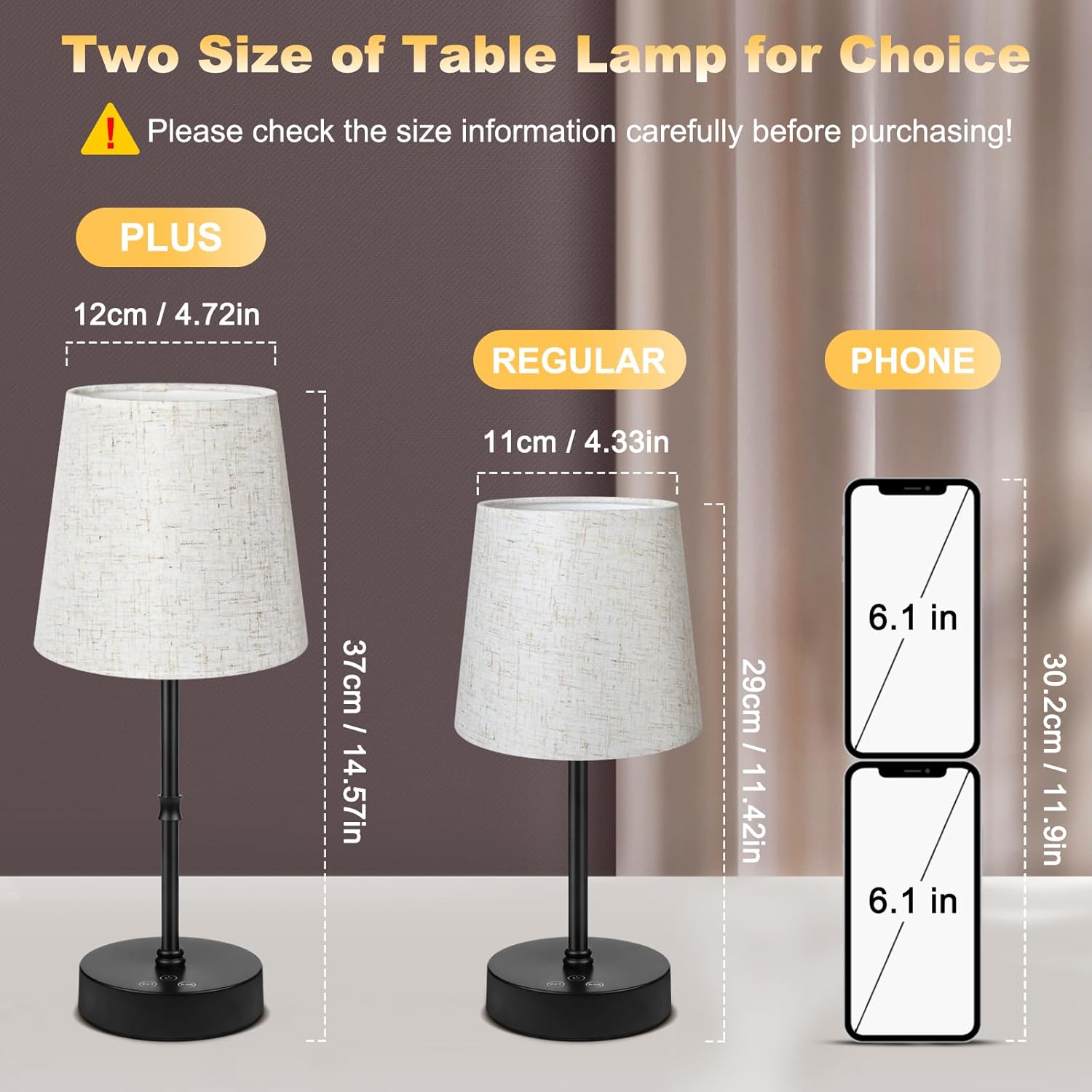 BRIGHTY — Flameless Cordless Table Lamp for Homes with Kids and Pets, Cool-to-Touch LED Night Light
