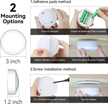 Brilliant Evolution Flameless Puck Lights, Battery Operated LED Night Light Safe for Kids Pets and Bedroom Sleep