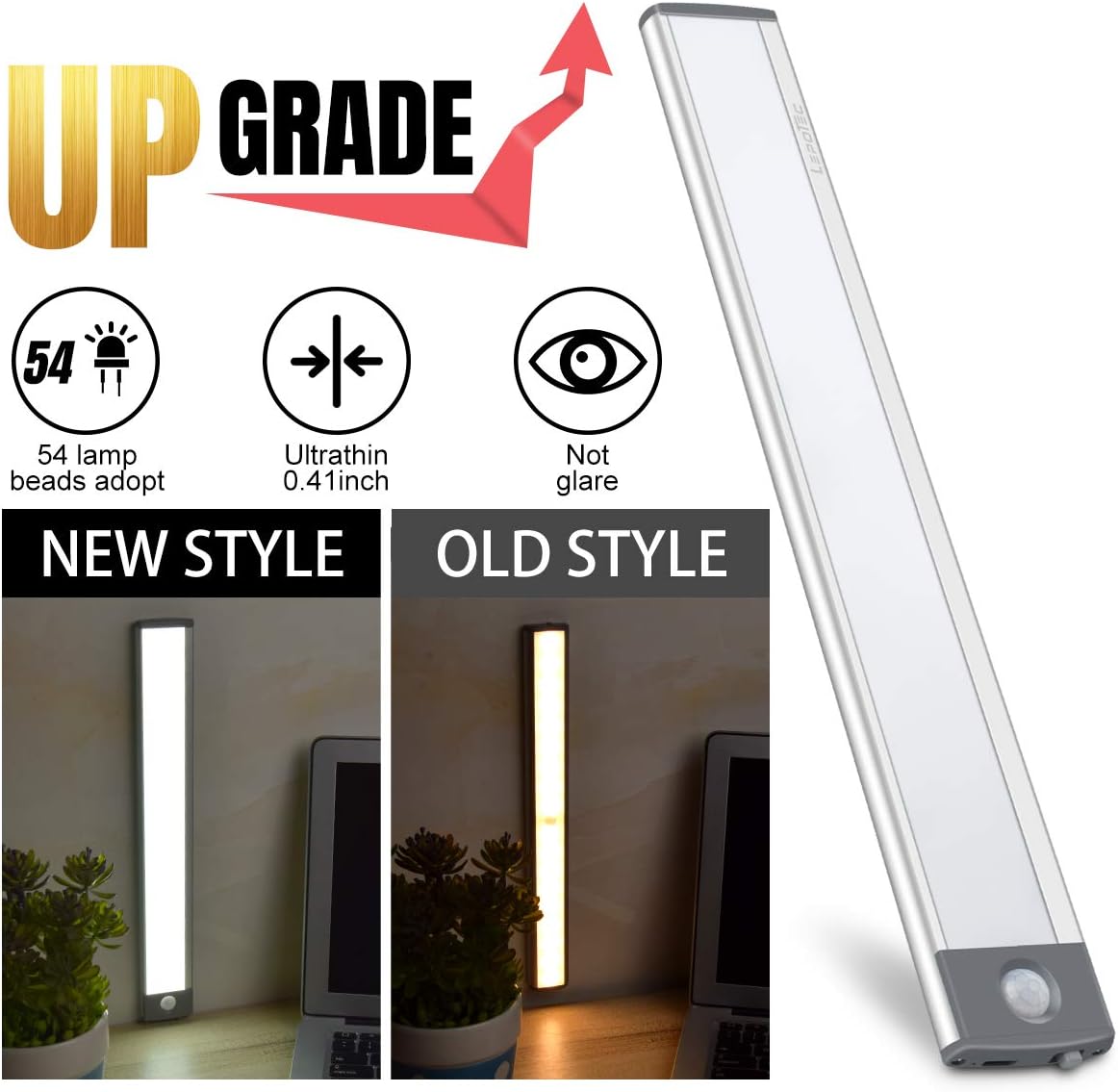 Brilliant Evolution Under Cabinet Motion Light – Cool-to-Touch LED for Nursery and Kids Room, 20-Second Auto Shutoff for Worry-Free Use