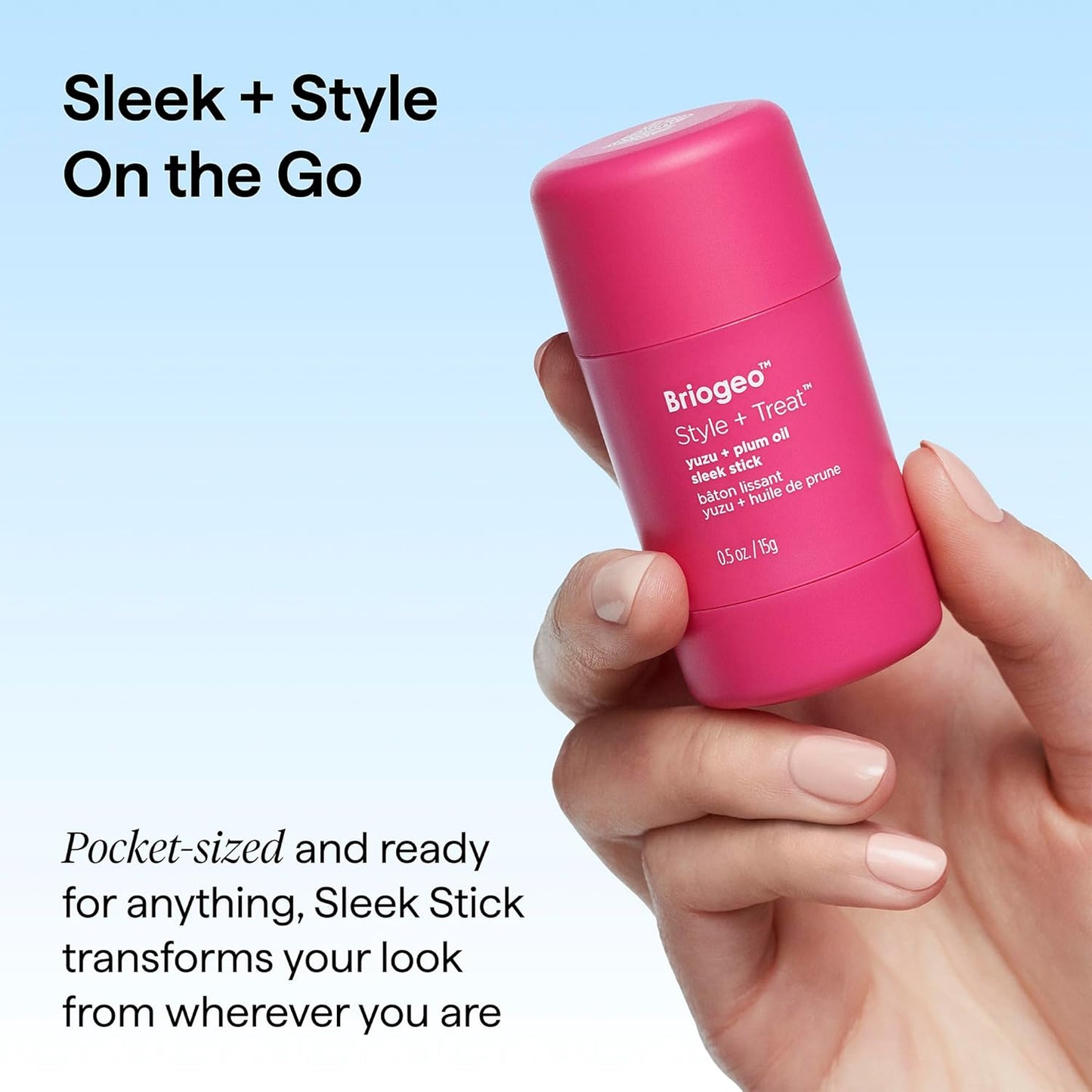 Briogeo Style + Treat Hair Styling Sleek Stick – Clean Beauty Staple for a Clutter-Free Vanity, Mess-Free Flyaway Control