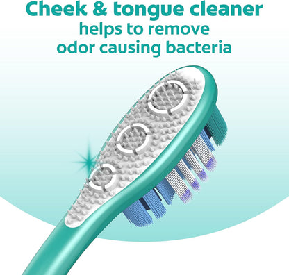 bristle firmness available in soft or medium variants to suit different gum sensitivities