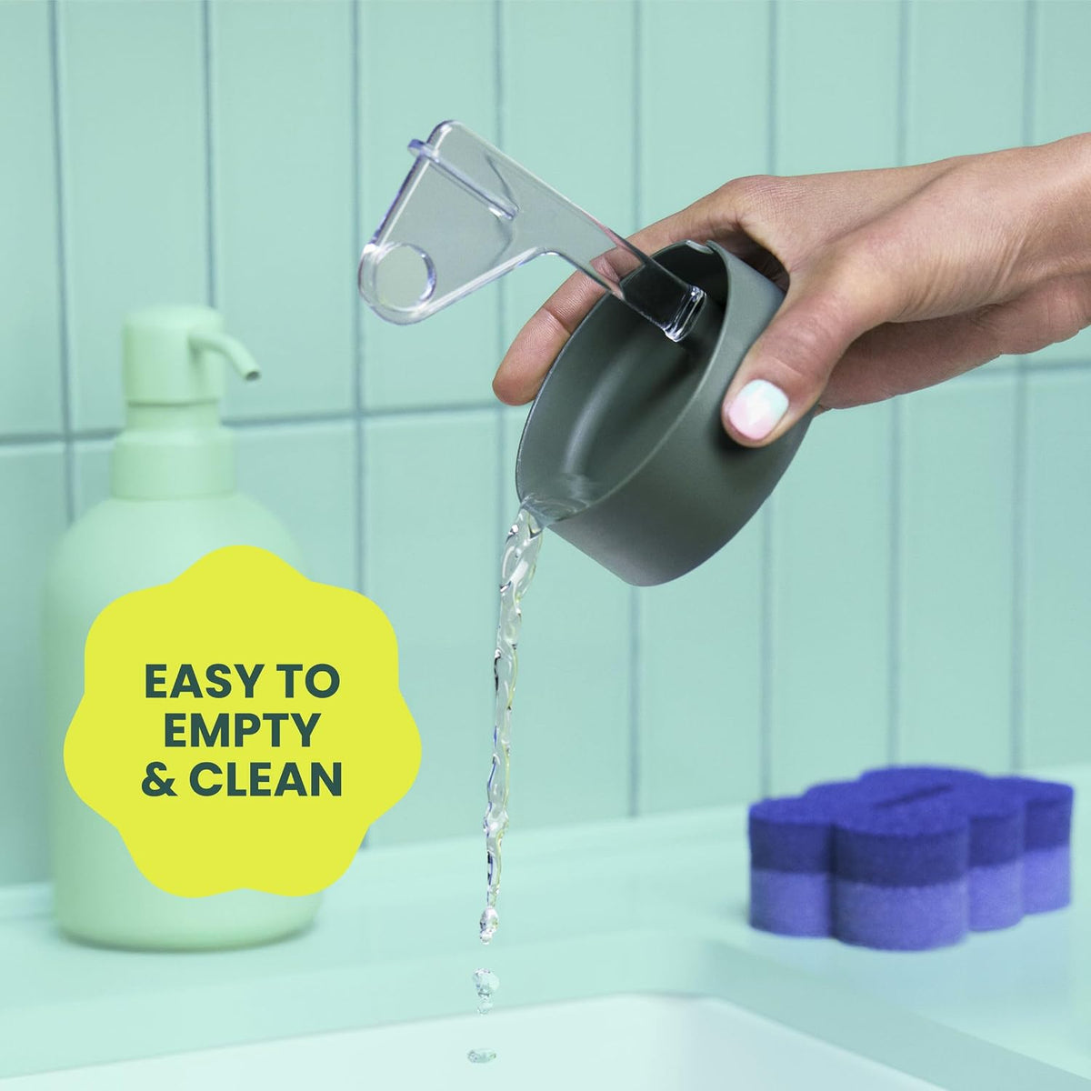 Brite by Scotch-Brite Scrub & Wipe Sponge with Drain + Dry Stand – Streamlined Cleaning Tool for Clutter-Free Counters
