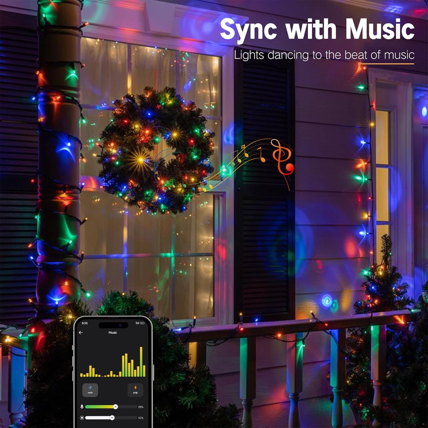 BrizLabs Color Changing Smart Christmas Lights – Calming Bath Time Wind Down Lighting, 98ft 300 LED Dimmable Warm White Mood String