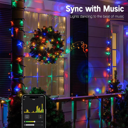 BrizLabs Color Changing Smart Christmas Lights – Calming Bath Time Wind Down Lighting, 98ft 300 LED Dimmable Warm White Mood String