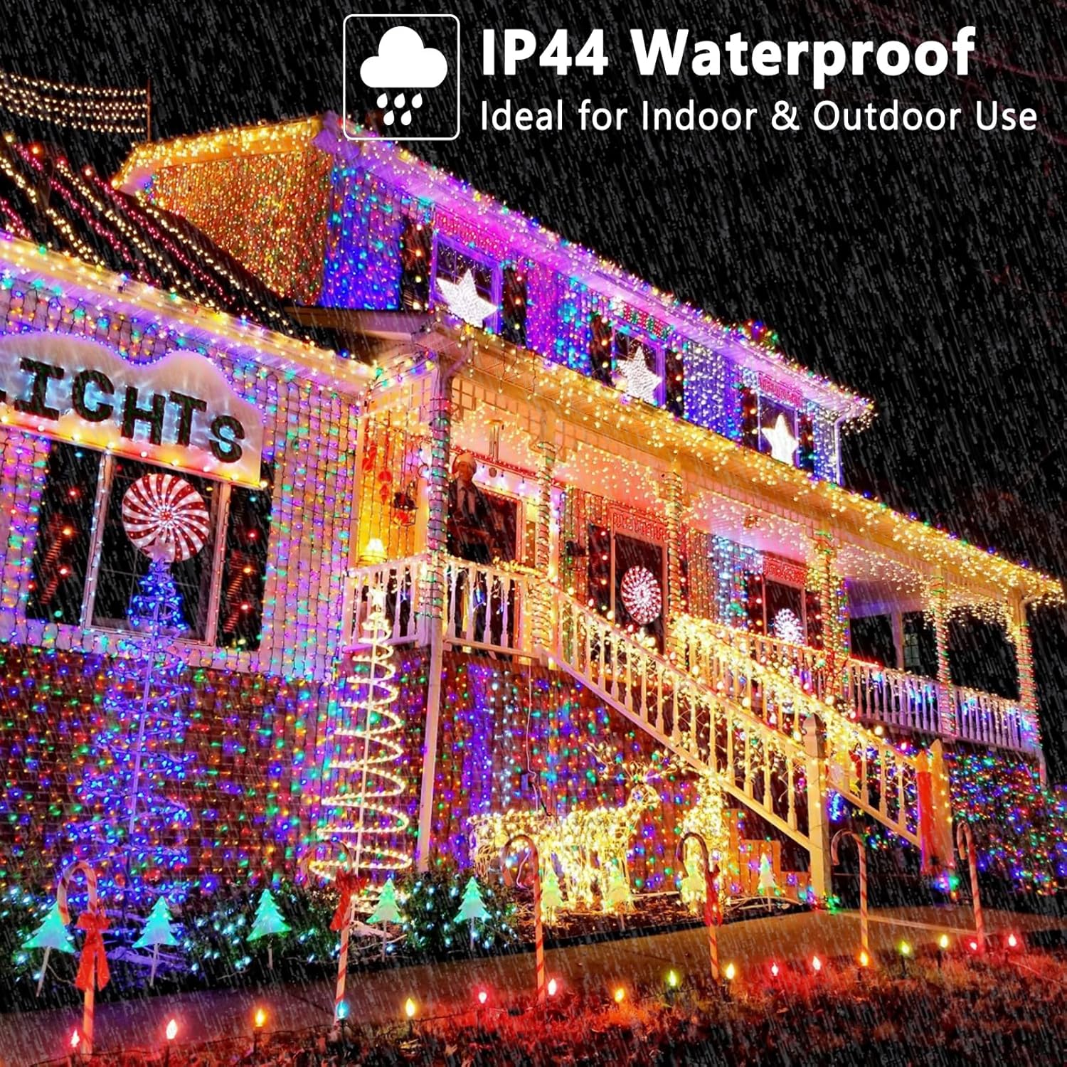 BrizLabs Color Changing Smart Christmas Lights – Calming Bath Time Wind Down Lighting, 98ft 300 LED Dimmable Warm White Mood String