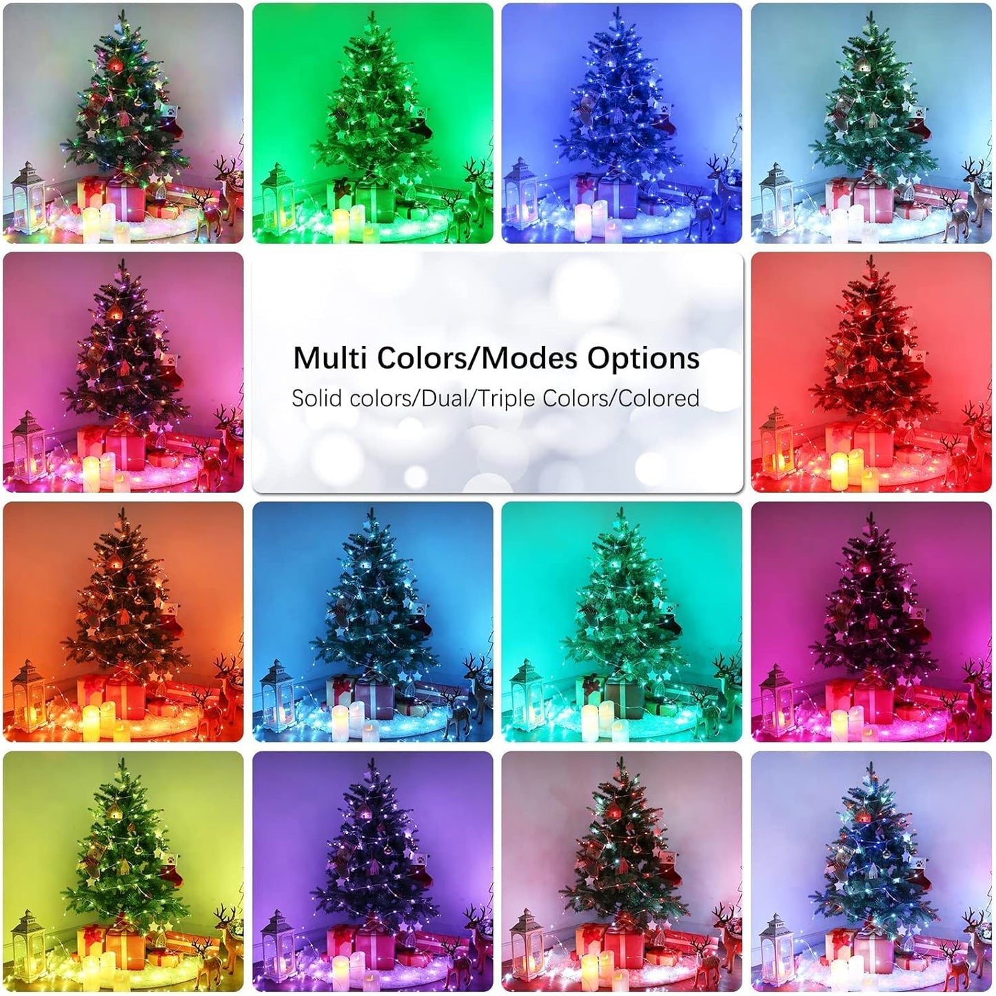 BrizLabs Minimalist Fairy Lights Silver Wire – 66ft Single Strand RGB Lights for Clean Scandinavian Bedroom Aesthetic