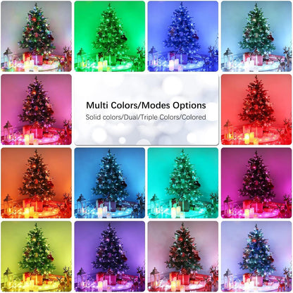BrizLabs Minimalist Fairy Lights Silver Wire – 66ft Single Strand RGB Lights for Clean Scandinavian Bedroom Aesthetic