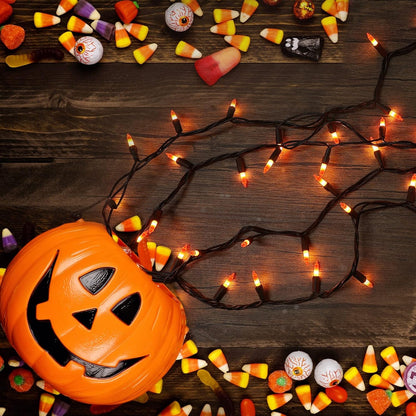 Brizled Candy Corn String Lights – Cozy Bedroom Decor Accent, Orange and Yellow Indoor Ambiance