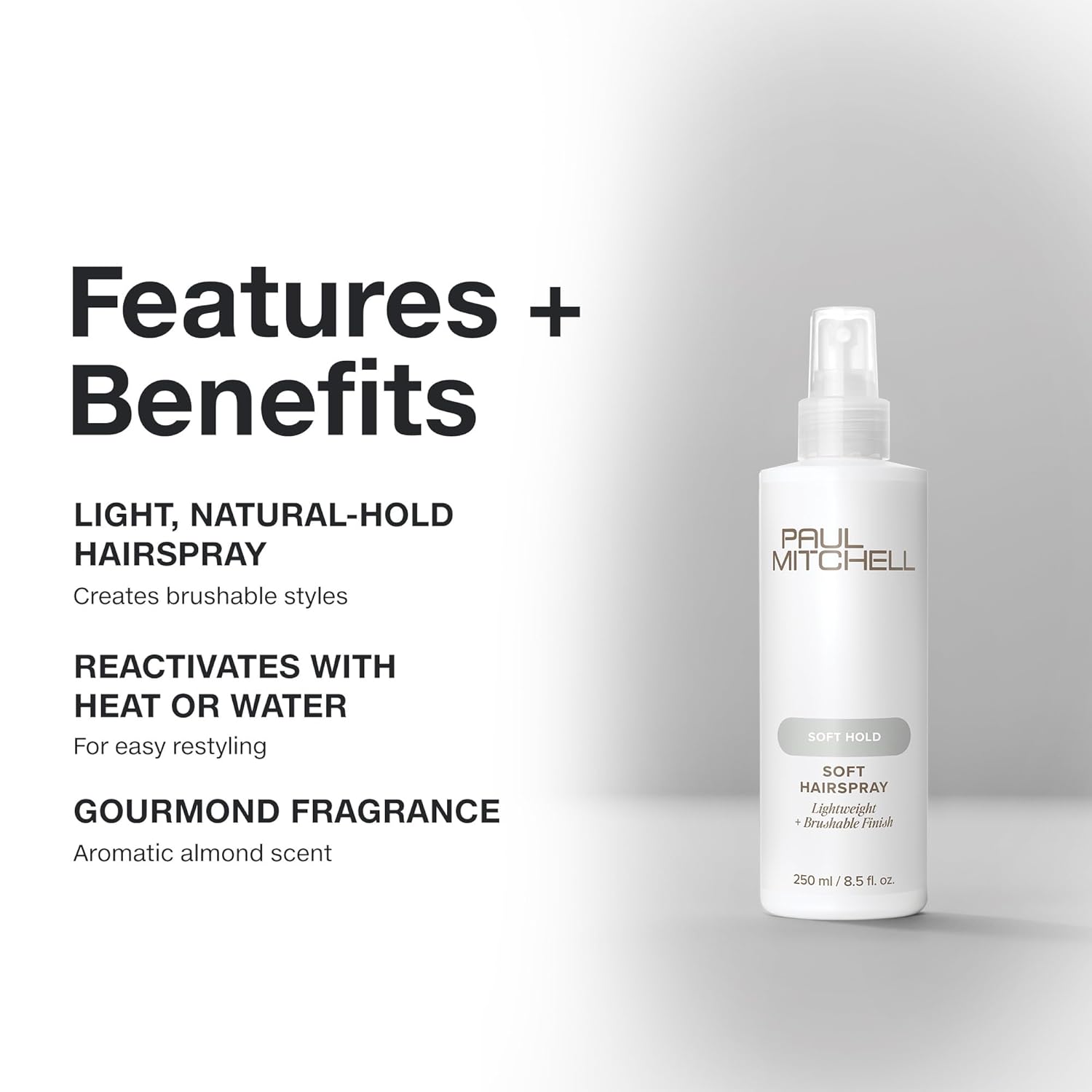 brushable, flake-free finish suitable for all hair types