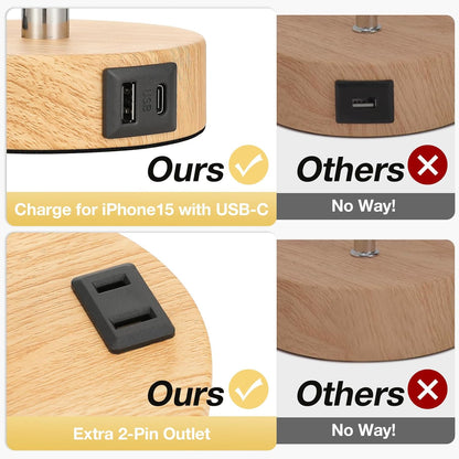 built-in 120v ac outlet for laptops, humidifiers, or speakers