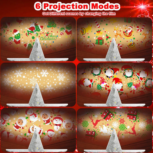 built-in 360° rotating led projector for swirling ceiling patterns