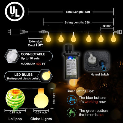 built-in 6-hour on / 18-hour off auto timer