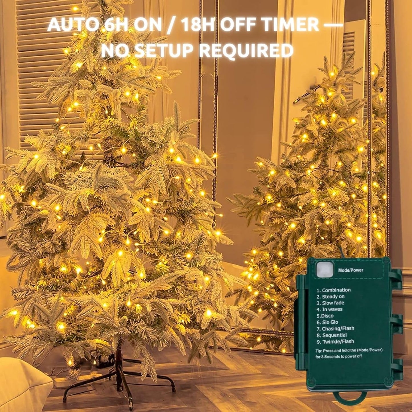 built-in 6 hours on / 18 hours off automatic cycle timer (non-toggleable)
