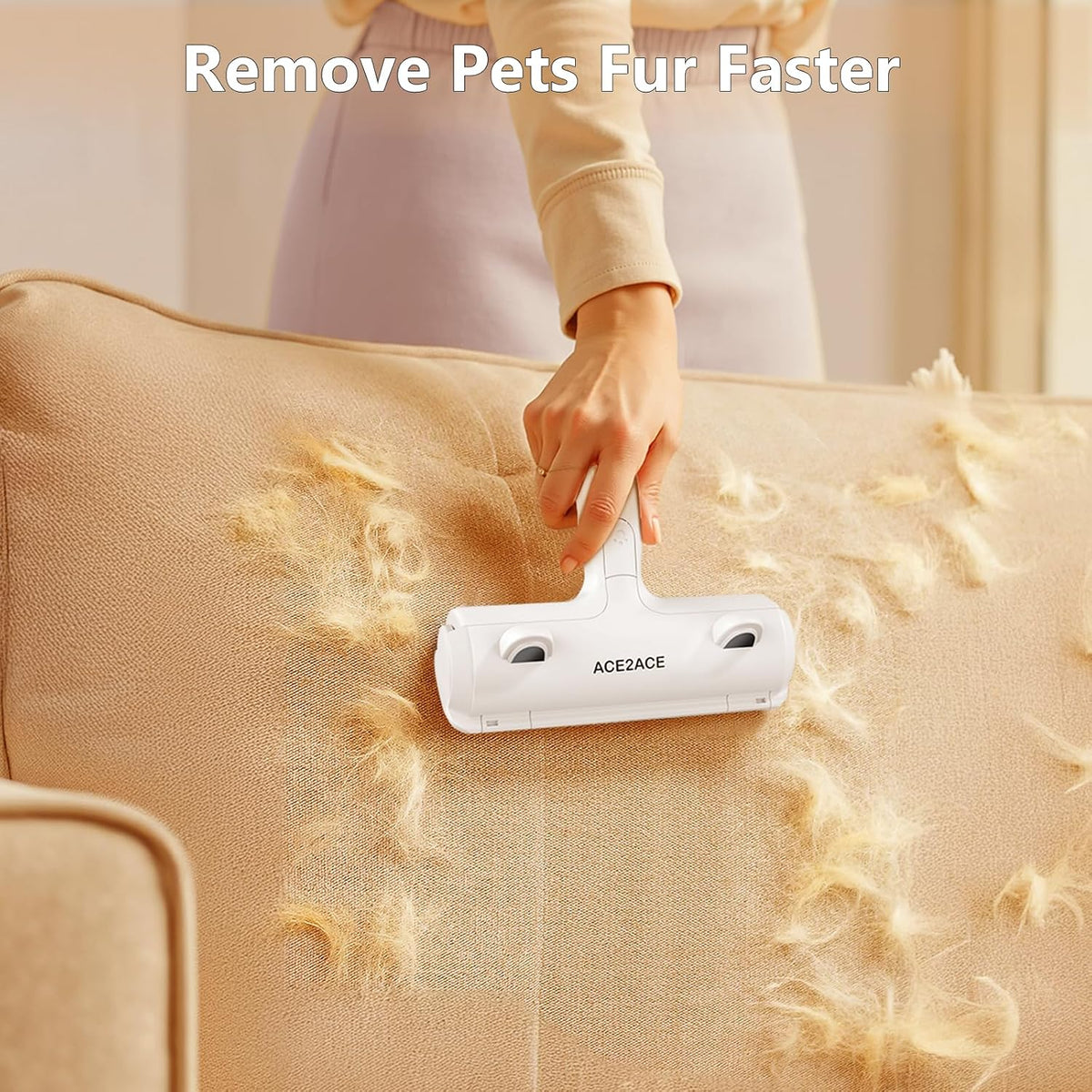 built-in dust receptacle that opens with one click for hands-free disposal