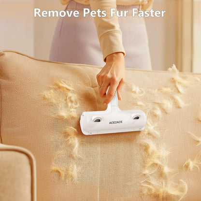 built-in dust receptacle that opens with one click for hands-free disposal