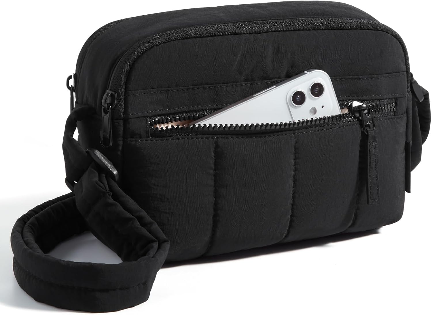 built-in front wallet pocket with 5 rfid-protected card slots
