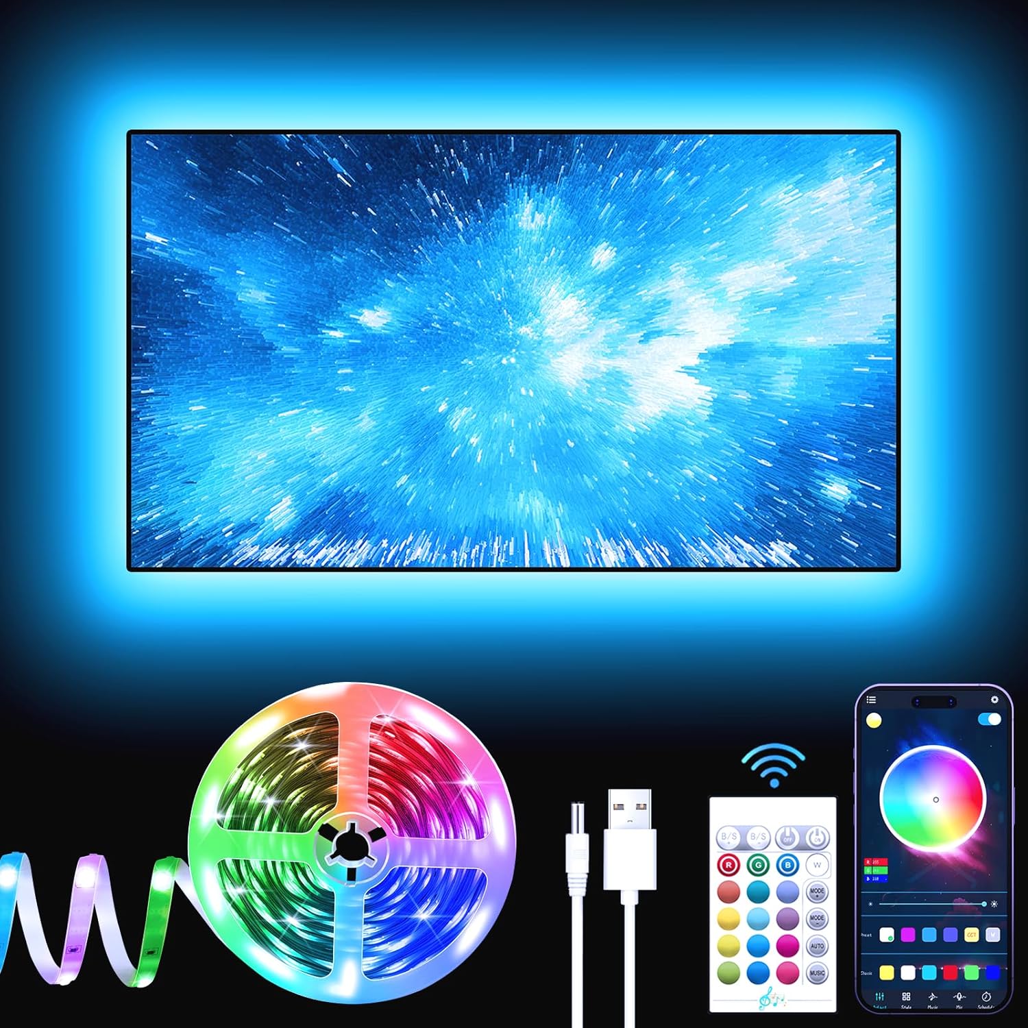 built-in high-sensitivity microphone for real-time music and sound synchronization