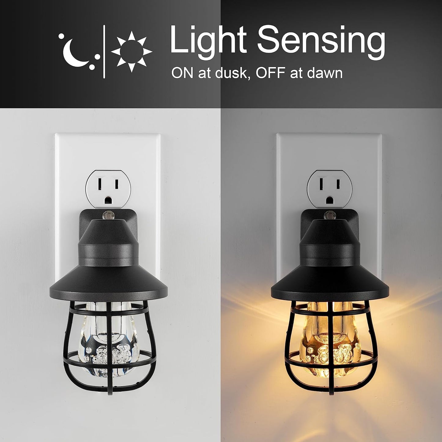 built-in light sensor for automatic dusk-to-dawn operation
